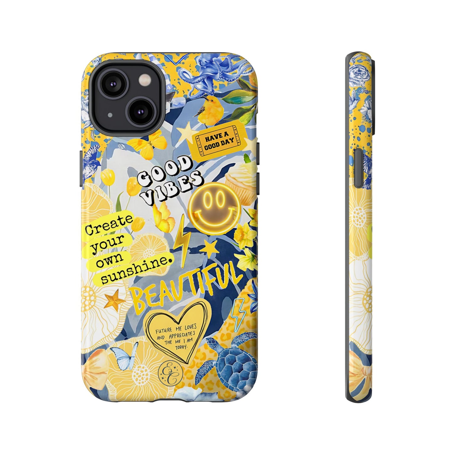 Yellow and Blue Collage Tough Phone Case