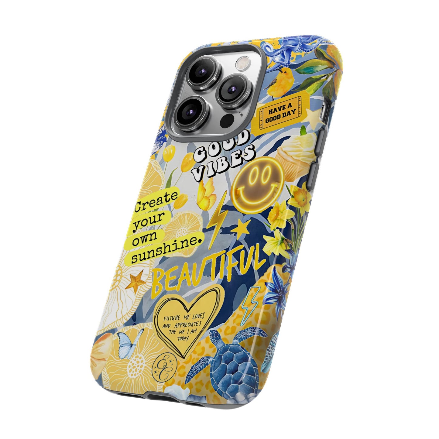 Yellow and Blue Collage Tough Phone Case