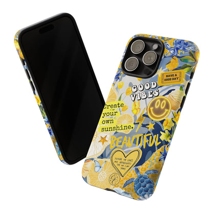 Yellow and Blue Collage Tough Phone Case