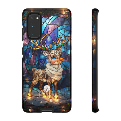 Cute Reindeer Stained Glass Tough Phone Case