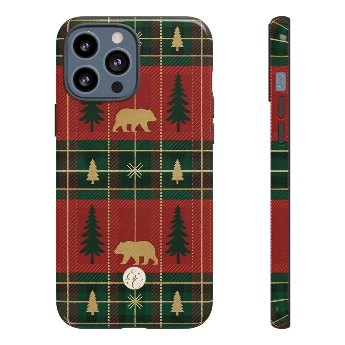 Christmas Bear Plaid Phone Case