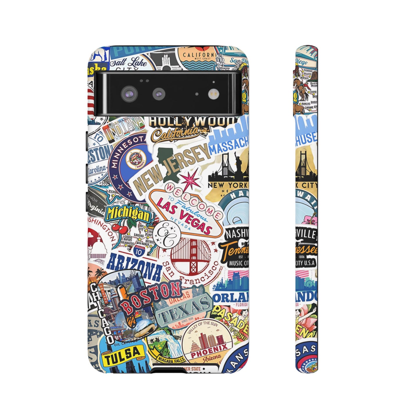 USA Travel Stickers Tough Phone Case