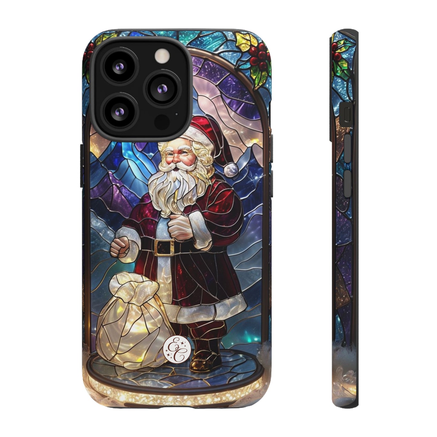 Santa Claus Stained Glass Tough Phone Case