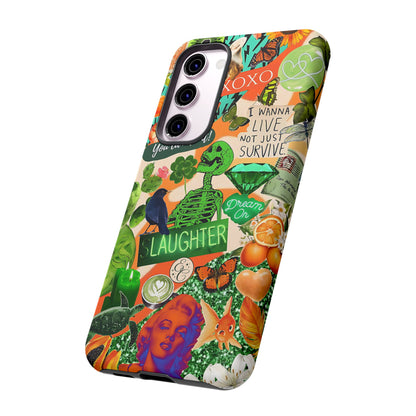 Green and Orange Collage Tough Phone Case