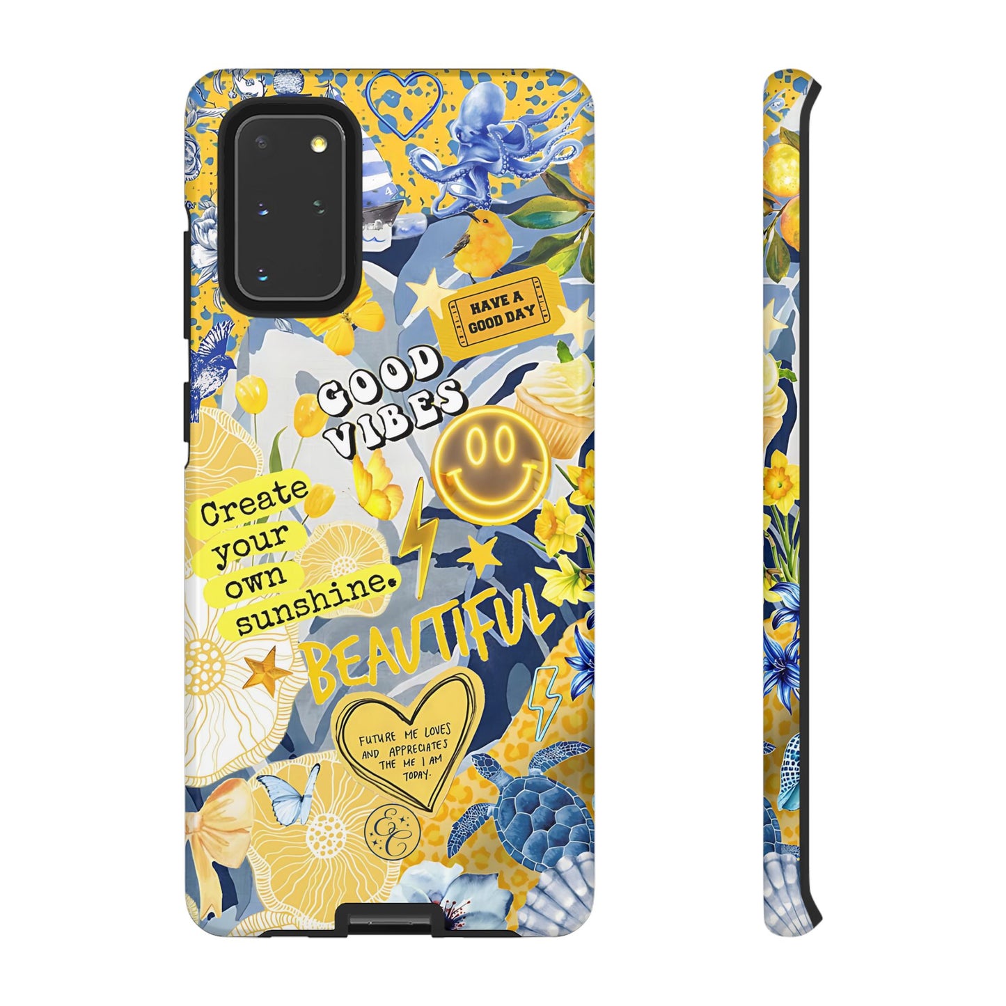 Yellow and Blue Collage Tough Phone Case