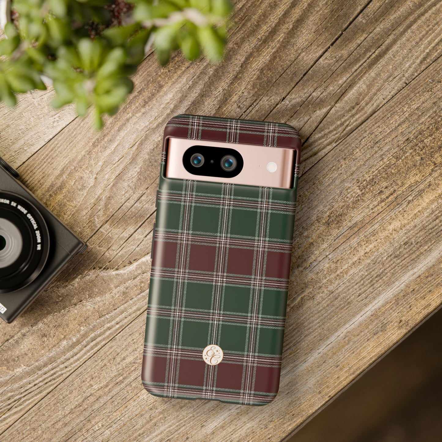 Green & Burgundy Plaid Tough Phone Case