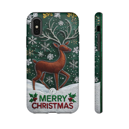 Merry Christmas Reindeer Tough Phone Case