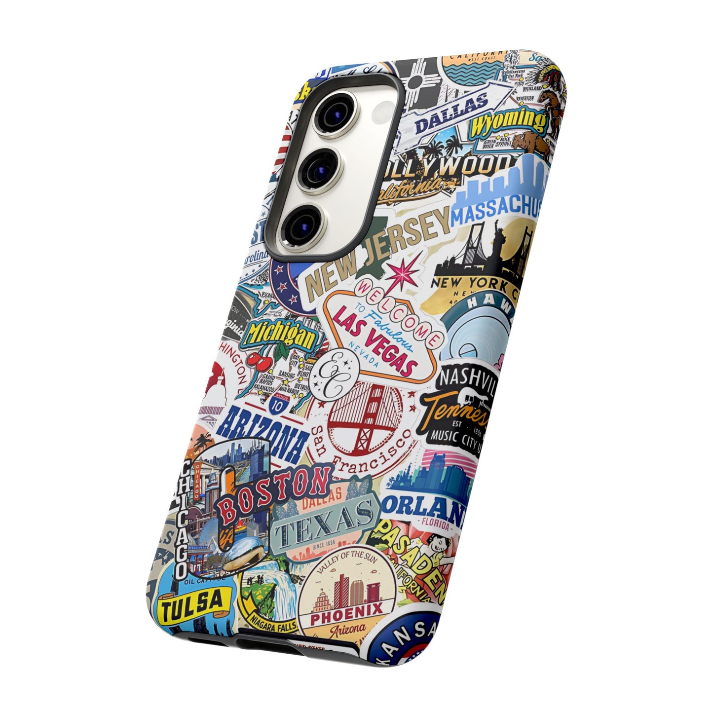 USA Travel Stickers Tough Phone Case