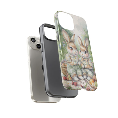 Vintage Bunny Picnic Tough Phone Case
