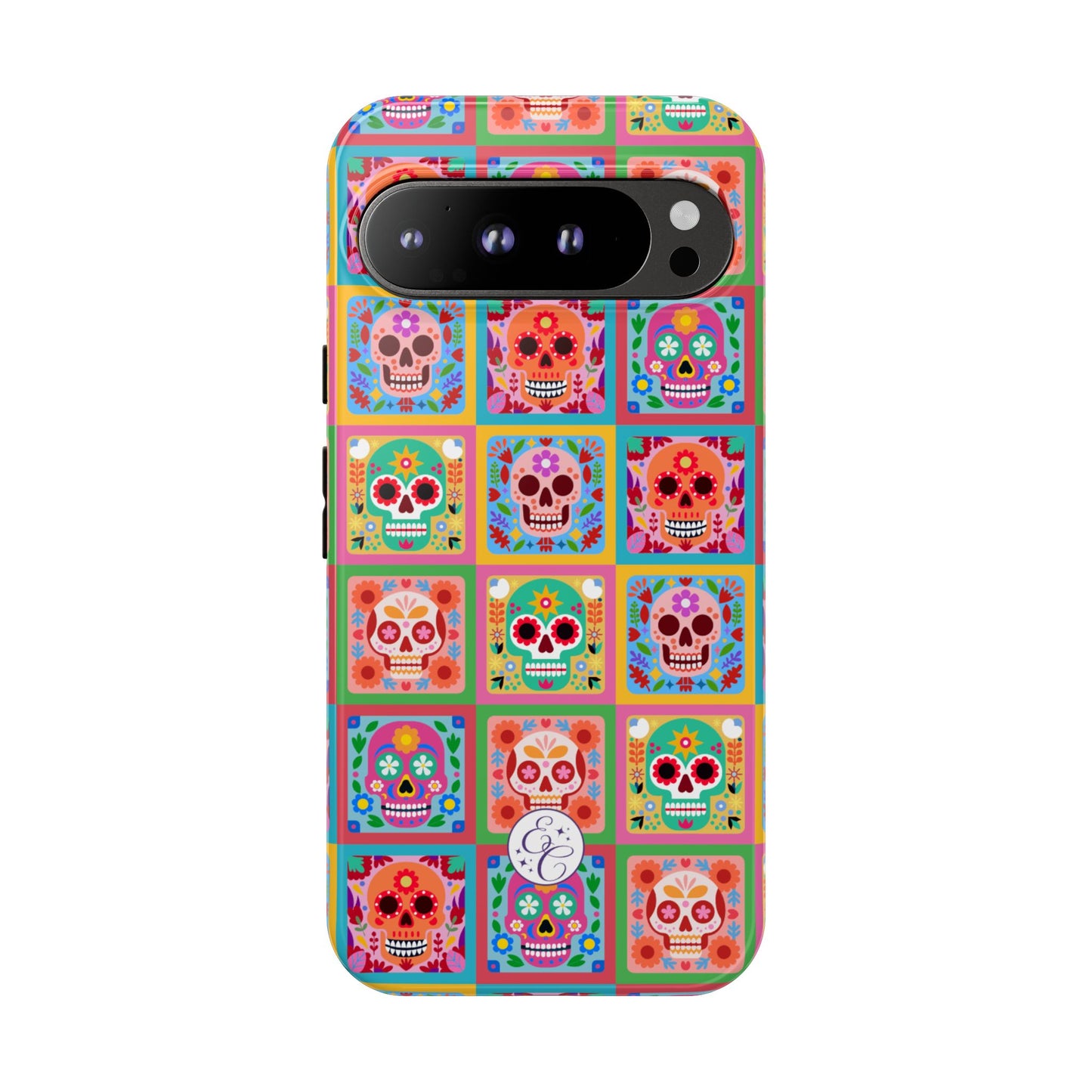 Colorful Sugar Skull Pattern Tough Phone Case