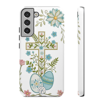 Vintage Easter Floral Cross Tough Phone Case