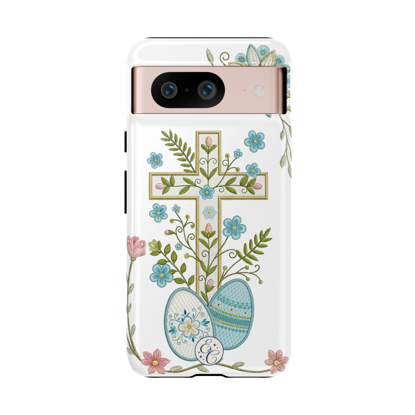 Vintage Easter Floral Cross Tough Phone Case