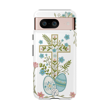 Vintage Easter Floral Cross Tough Phone Case