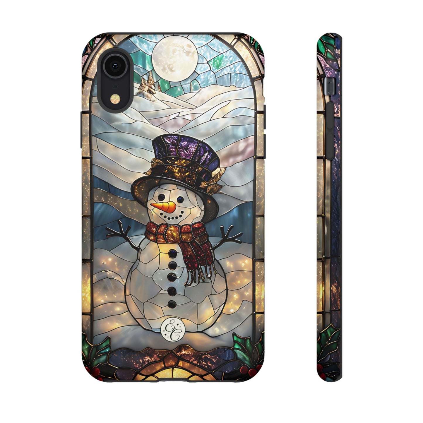 Snowman Stained Glass Tough Phone Case