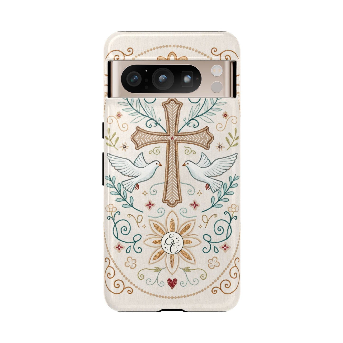 Christian Cross and Doves Tough Phone Case