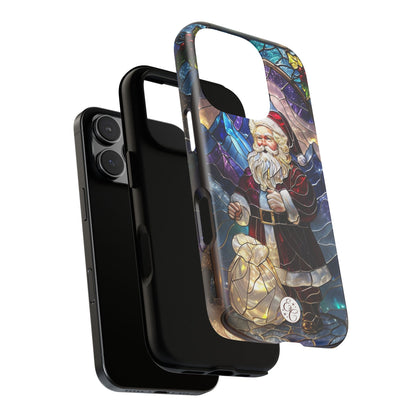 Santa Claus Stained Glass Tough Phone Case