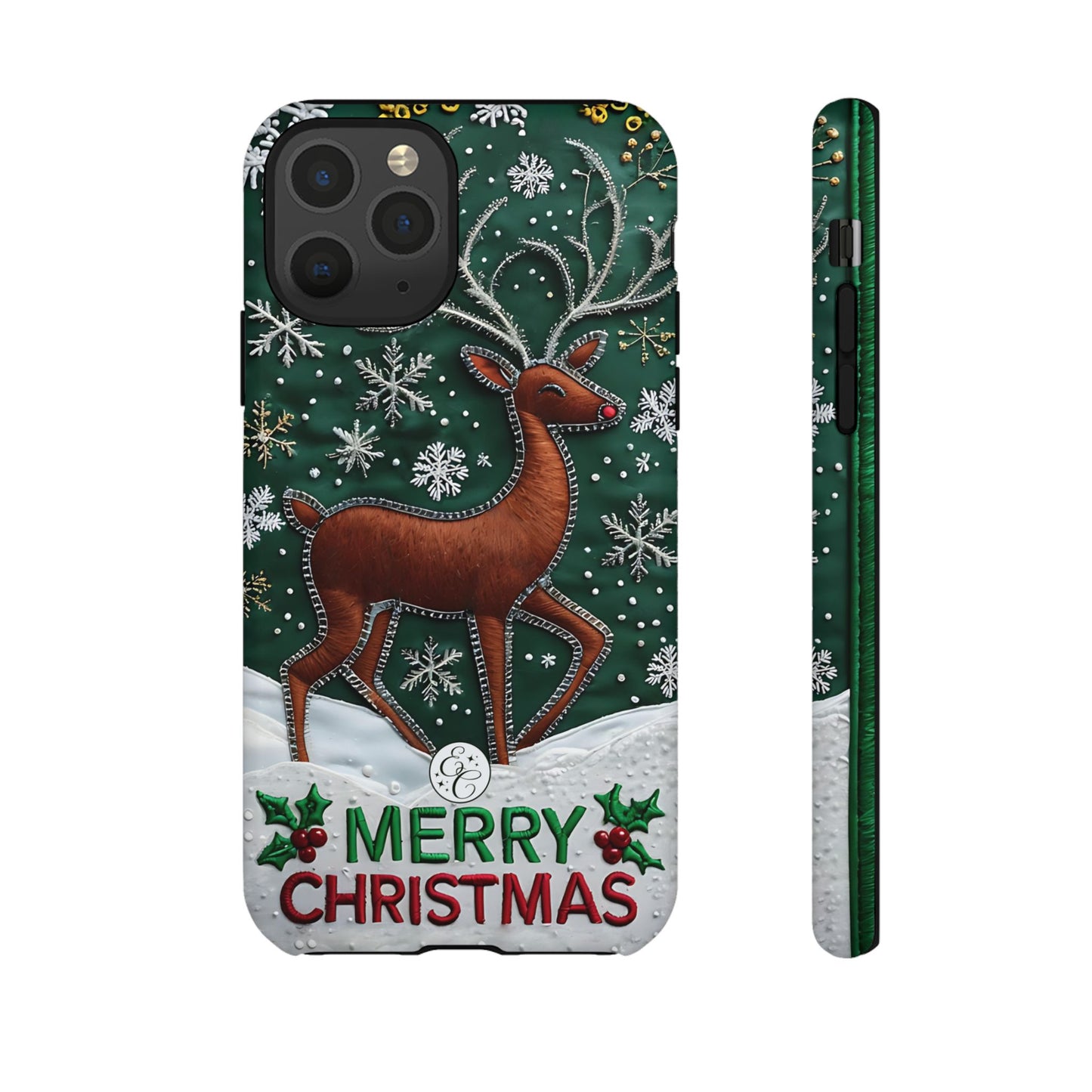Merry Christmas Reindeer Tough Phone Case
