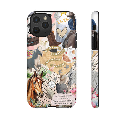 Equestrian Cowgirl Collage Tough Phone Case