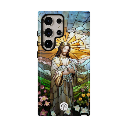 Jesus Holding a Lamb Stained Glass Tough Phone Case