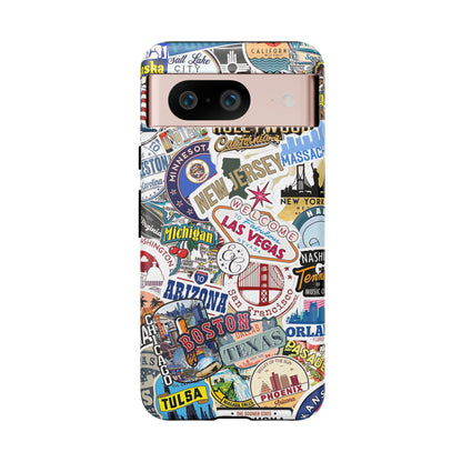 USA Travel Stickers Tough Phone Case