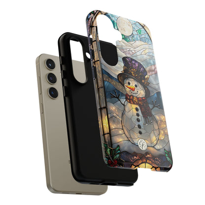 Snowman Stained Glass Tough Phone Case