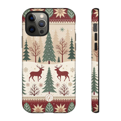 Vintage Christmas Reindeer Tough Phone Case