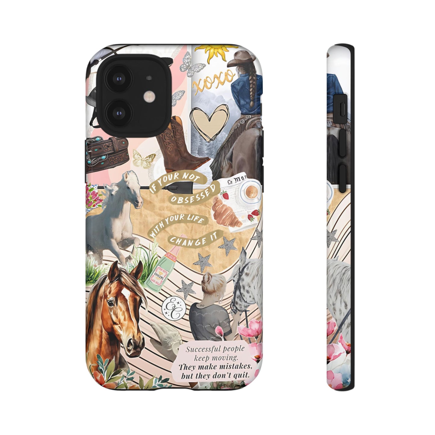 Equestrian Cowgirl Collage Tough Phone Case