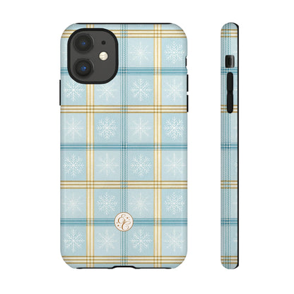 Blue Winter Plaid Tough Phone Case