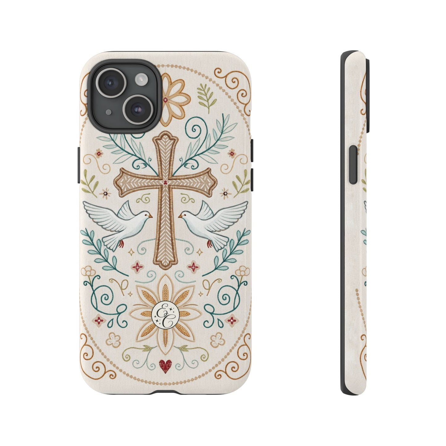 Christian Cross and Doves Tough Phone Case
