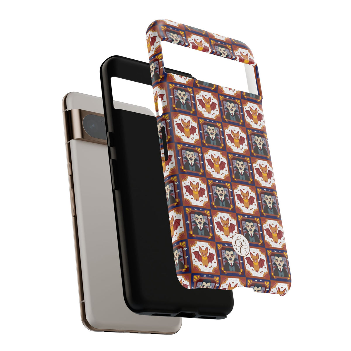Dracula & Bat Pattern Halloween Phone Case