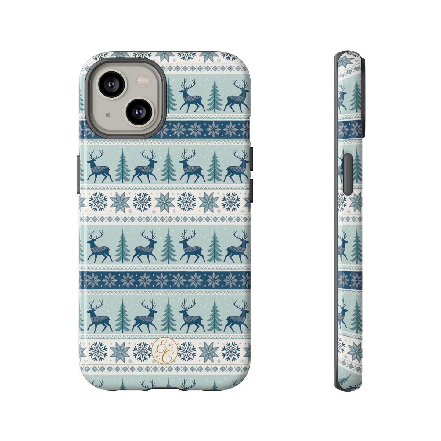 Blue Winter Reindeer Tough Phone Case