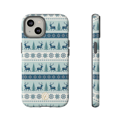 Blue Winter Reindeer Tough Phone Case