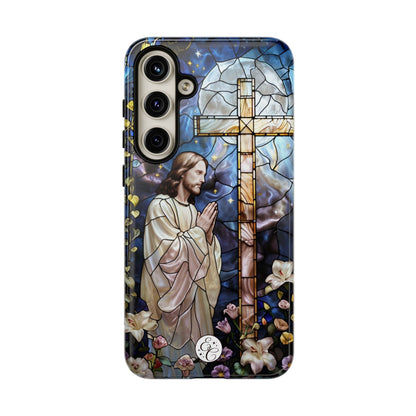 Jesus Praying Stained Glass Tough Phone Case