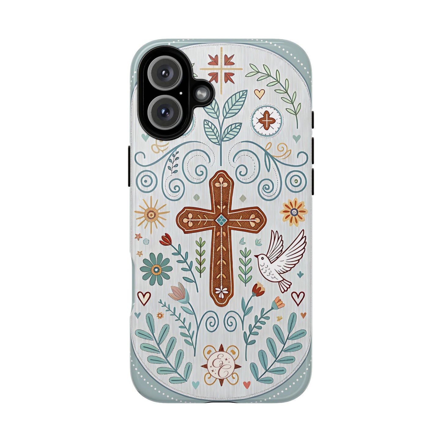 Christian Cross Floral Tough Phone Case