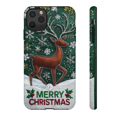 Merry Christmas Reindeer Tough Phone Case