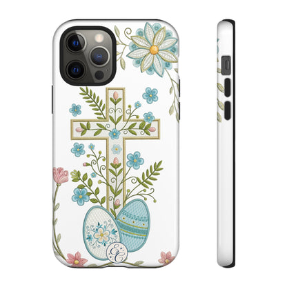 Vintage Easter Floral Cross Tough Phone Case