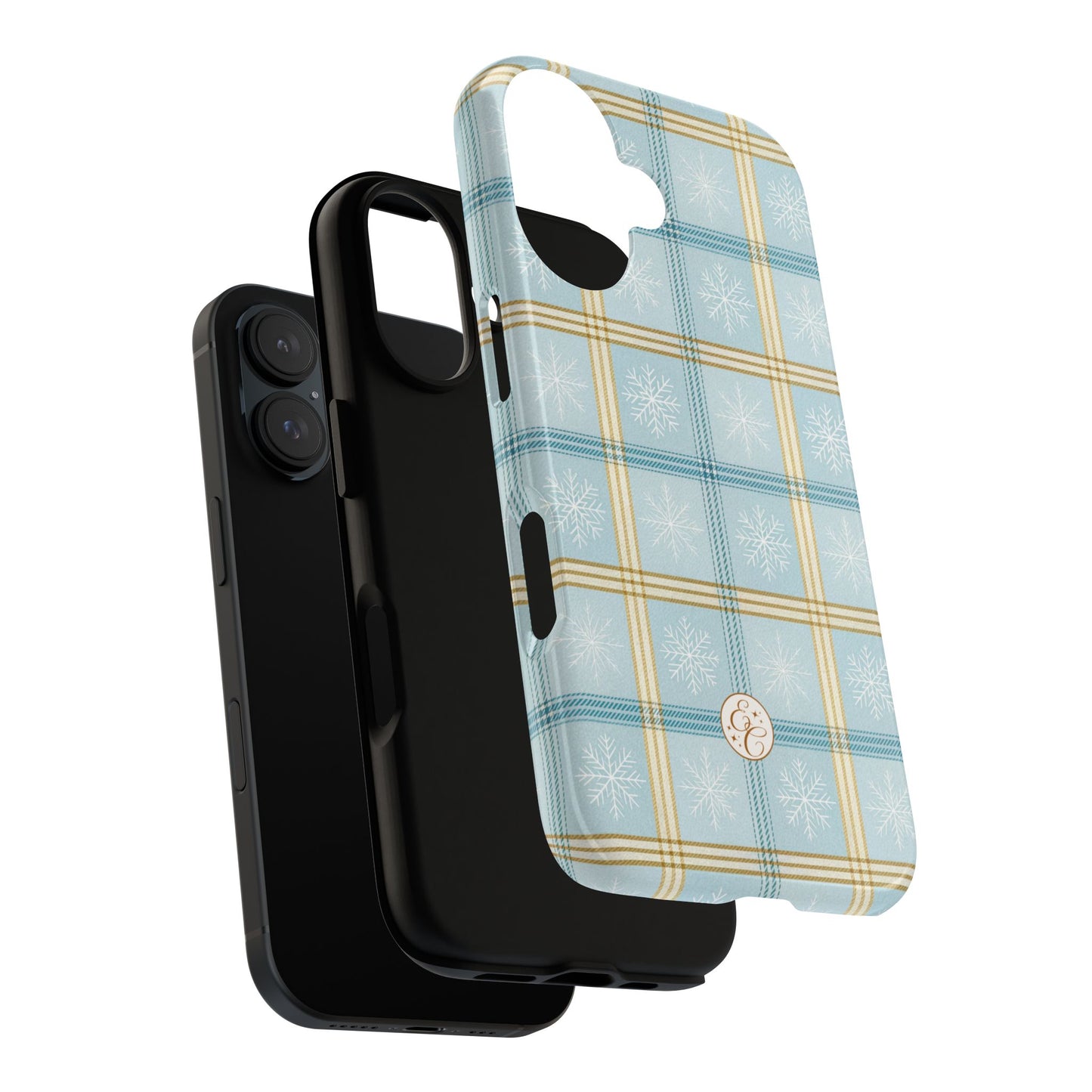 Blue Winter Plaid Tough Phone Case