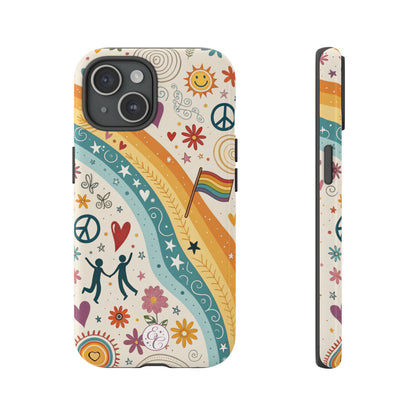 LGTBQ+ Pride Boho Doodle Tough Phone Case