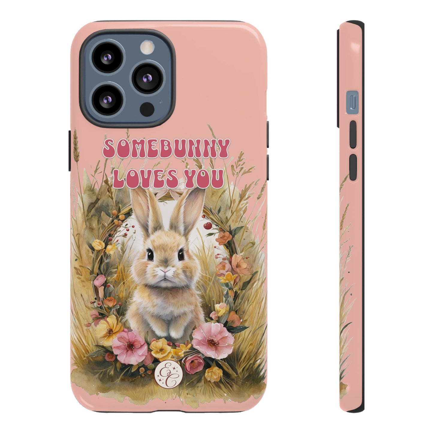 Somebunny Loves You Tough Phone Case - Peach