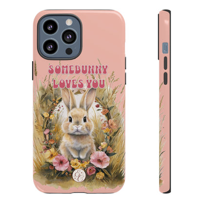 Somebunny Loves You Tough Phone Case - Peach