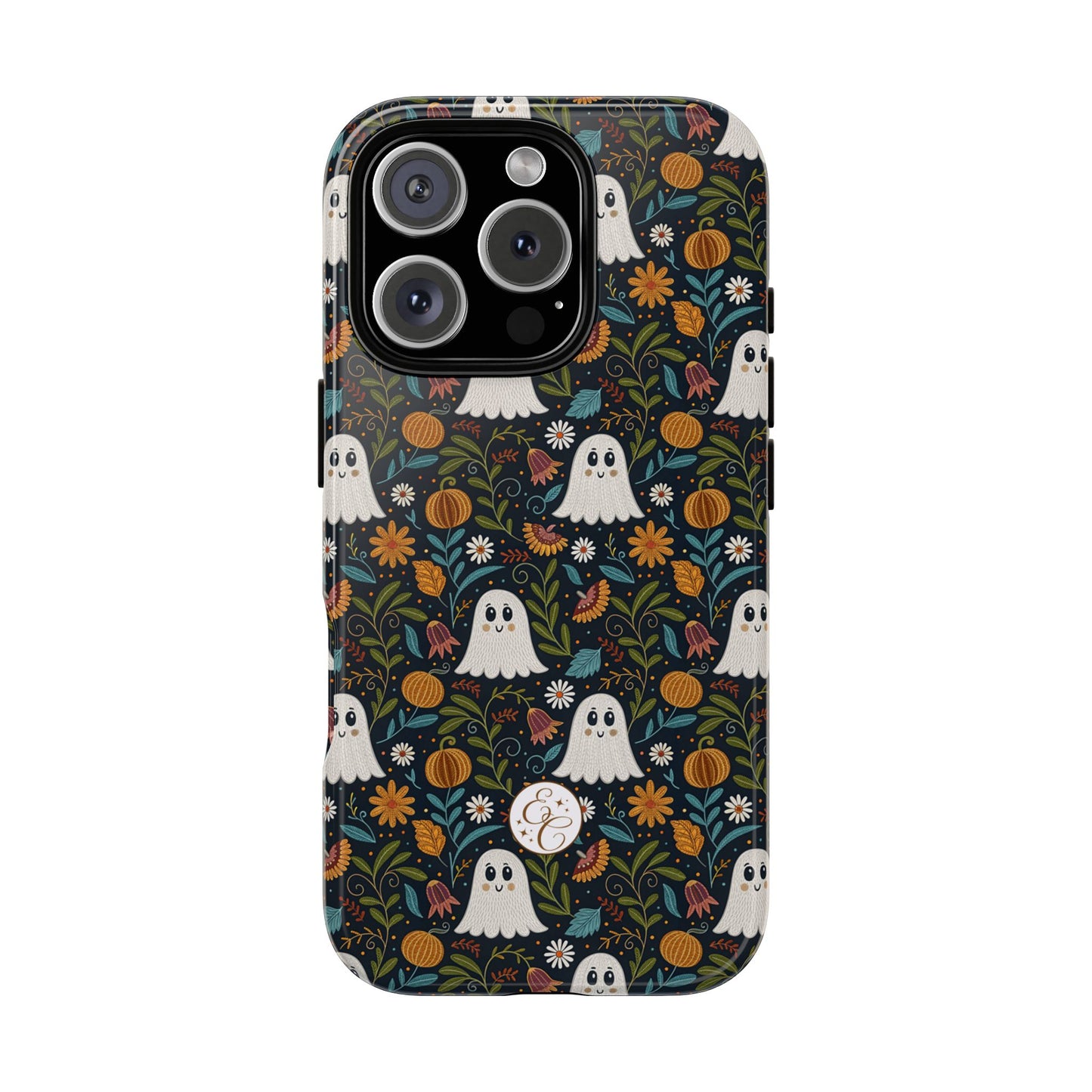 Boho Halloween Ghost Pattern Tough Phone Case