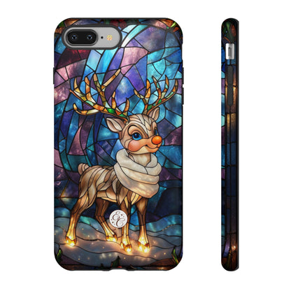 Cute Reindeer Stained Glass Tough Phone Case