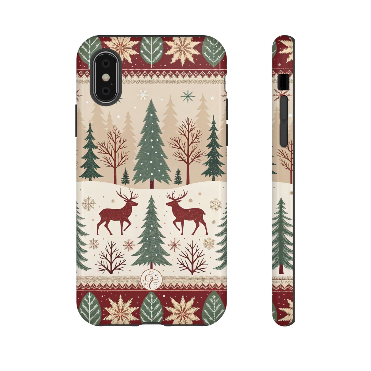 Vintage Christmas Reindeer Tough Phone Case