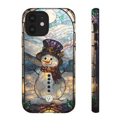 Snowman Stained Glass Tough Phone Case