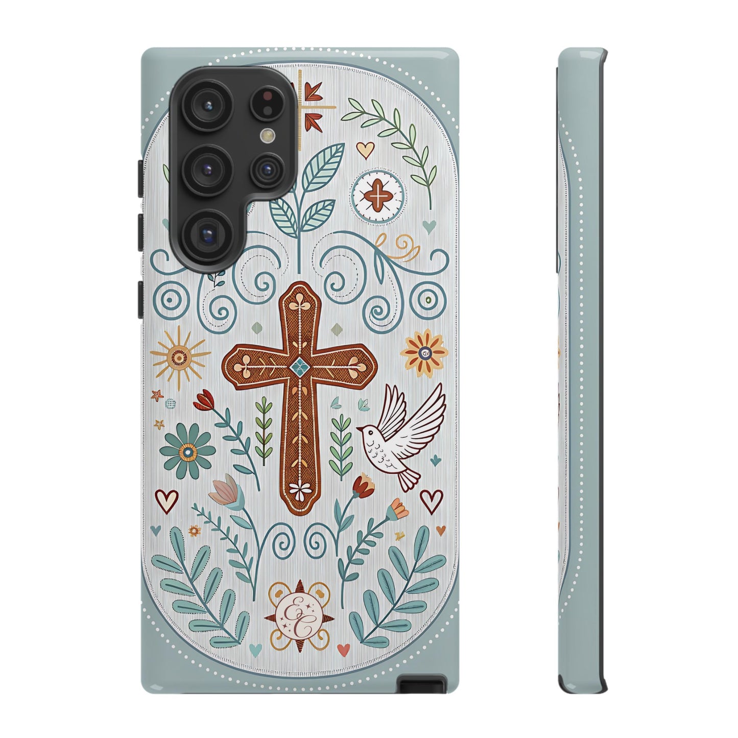 Christian Cross Floral Tough Phone Case
