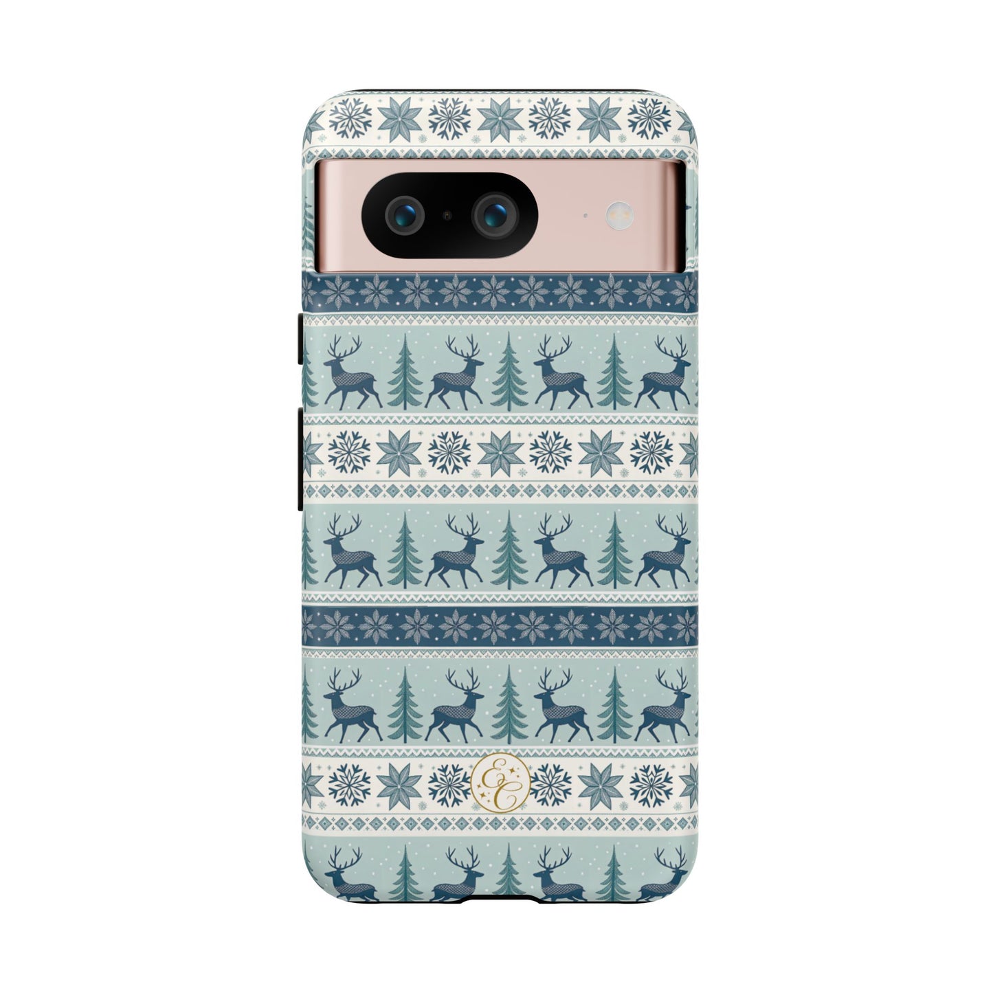 Blue Winter Reindeer Tough Phone Case