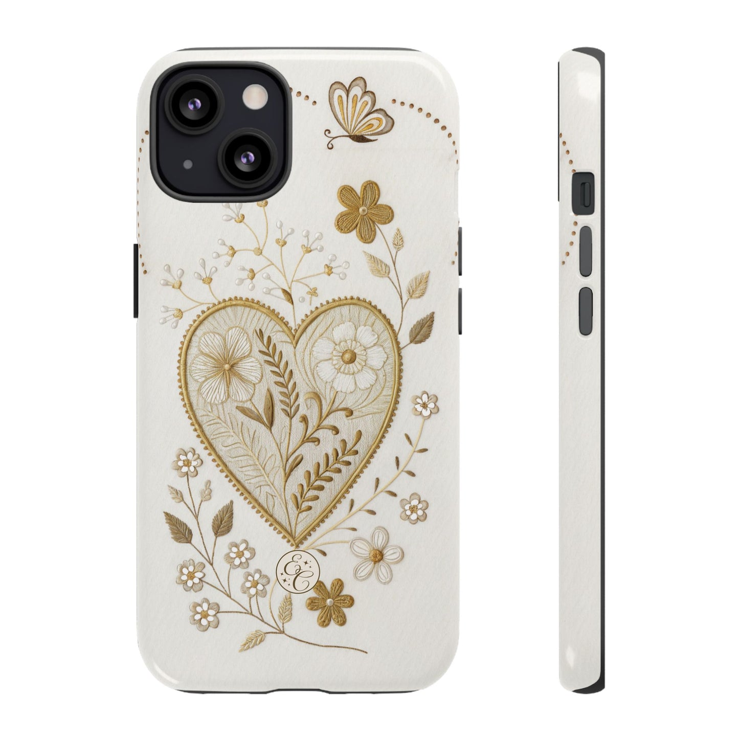 Floral Heart Design Tough Phone Case