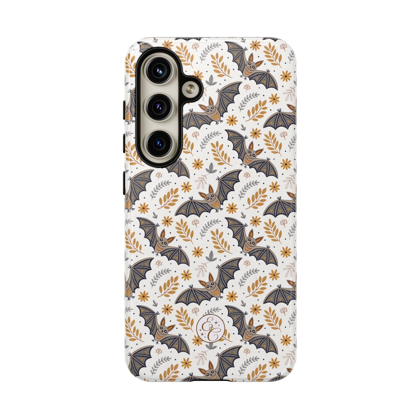 Boho Halloween Bat Pattern Tough Phone Case