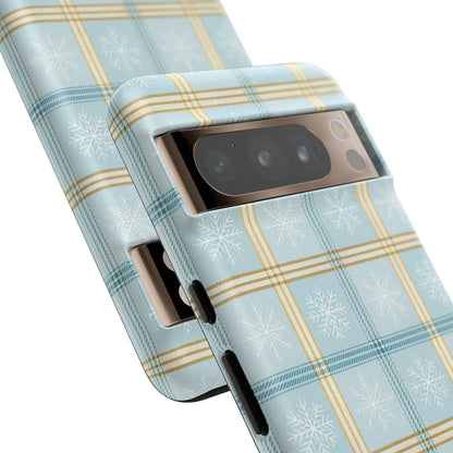 Blue Winter Plaid Tough Phone Case