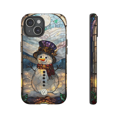 Snowman Stained Glass Tough Phone Case